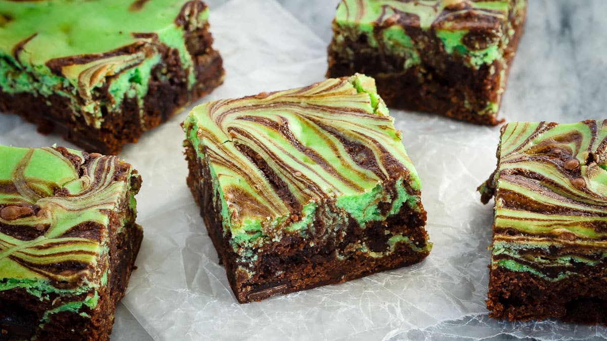 Brownies au gâteau au fromage à la menthe